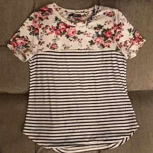 Rose striped tee